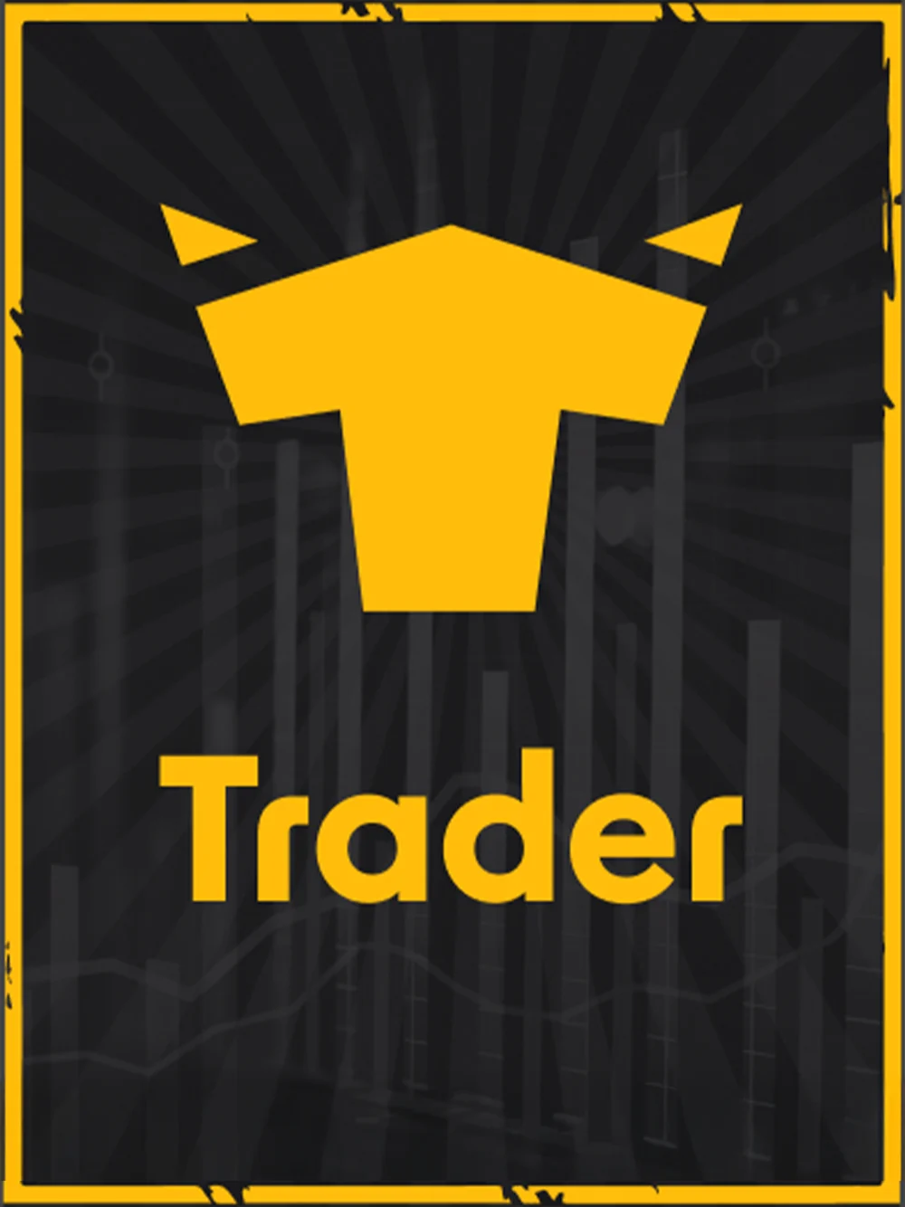 Juego de trader o mercado con estilo financiero y oscuro